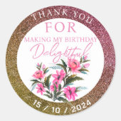 Roze ventilator ronde sticker (Voorkant)