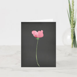 Roze ventilator Roos Bud op zwart Bedankkaart