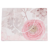 Roze ventilator Succulent Illustration Summer Patt Groot Cadeauzakje (Voorkant)