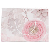 Roze ventilator Succulent Illustration Summer Patt Groot Cadeauzakje (Achterkant)