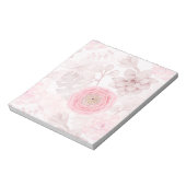 Roze ventilator Succulent Illustration Summer Patt Notitieblok (Gedraaid)