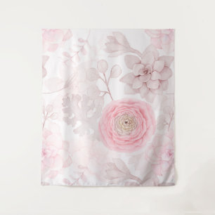 Roze ventilator Succulent Illustration Summer Patt Wandkleed