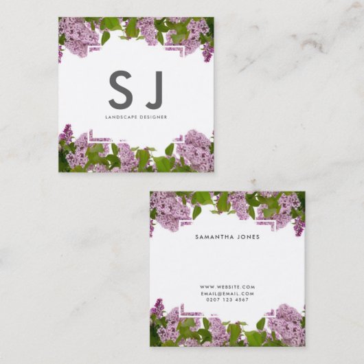 roze ventilatorbotechnisch landschapsontwerper vierkante visitekaartje (Voorkant / Achterkant)