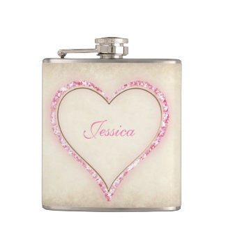 Roze ventilatorhartbridesmaïde gift heupfles