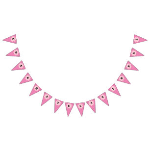 Roze ventilatorkracht vlaggetjes