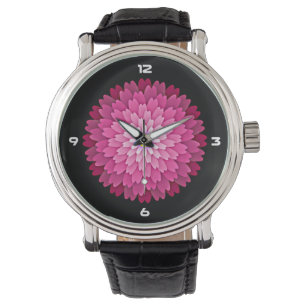 Roze ventilatorontwerp horloge