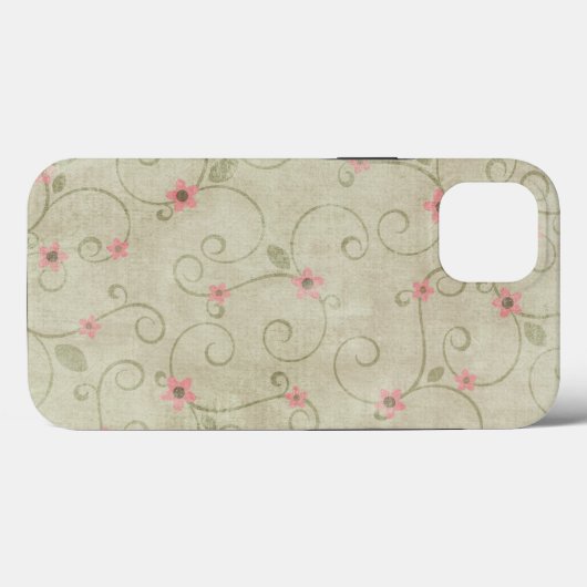 Roze ventilatorontwerp op groen Case-Mate iPhone case (Achterkant (horizontaal))