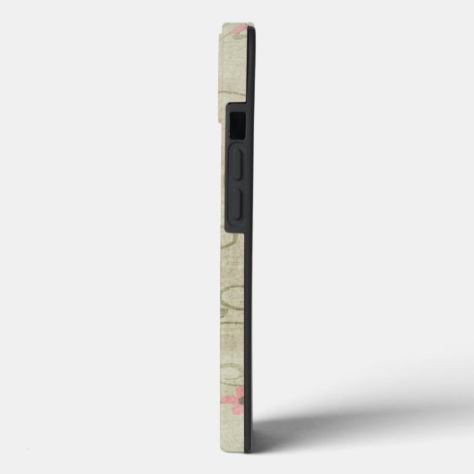 Roze ventilatorontwerp op groen Case-Mate iPhone case (Achterkant / Links)