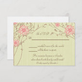 Roze ventilatorreactiekaart RSVP kaartje (Voorkant / Achterkant)