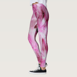 Roze veren leggings