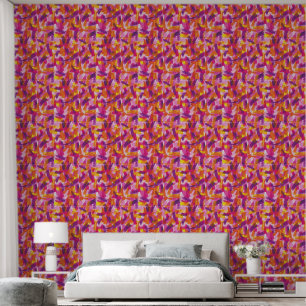 Roze verf Abstract Patroon Behang