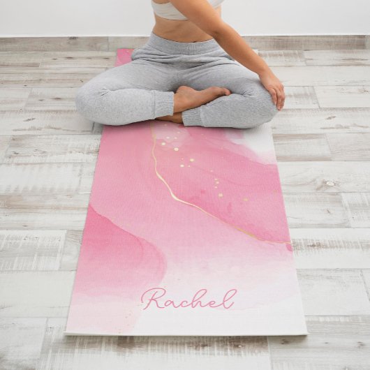 Roze Verf en Glitter Patroon Gepersonaliseerd Yogamat