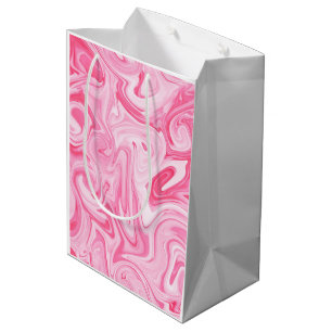 Roze verf spiraalvormige kunst moderne kleurrijke medium cadeauzakje