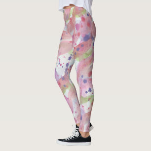 Roze verf splash leggings