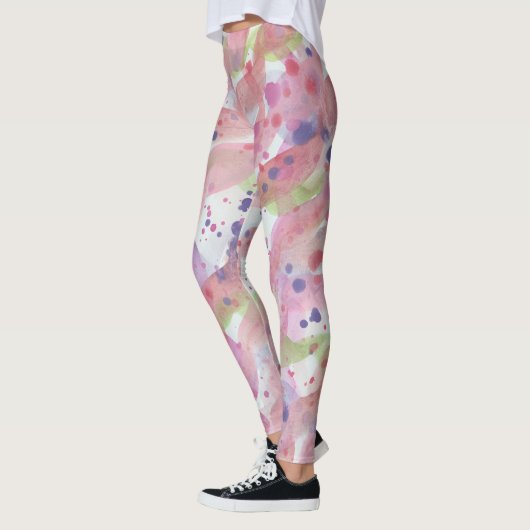 Roze verf splash leggings (Links)