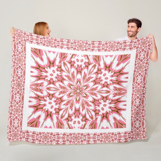 Roze vergeet-me-nots fleece deken (In situ)