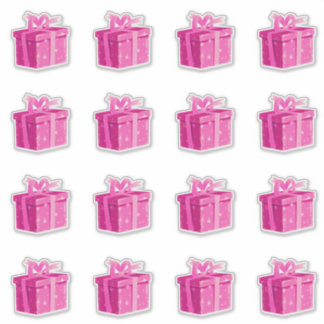 Roze Verjaardag Cadeau Stickers Princess Surprise