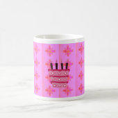 Roze Verjaardag Cake Art Print Koffiemok (Center)