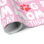 Roze Verjaardag Hond Mam Cadeaupapier (Rol Hoek)