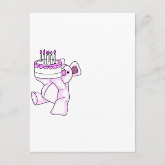 Roze Verjaardag Teddy Bear Party Theme Briefkaart