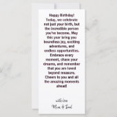 Roze Verjaardag Wens Kaart (Achterkant)