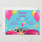 Roze Verjaardags Bash Party Uitnodiging (Voorkant)