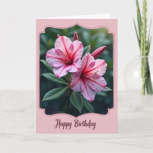 Roze Verjaardagsbloesemkaart Kaart