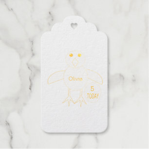 Roze Verjaardagsmeisje Kuiken Cadeaulabels