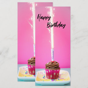 Roze Verjaardagsplattegrond - Thema Cake&Candle