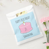 Roze verjaardagstaart bedankzakje (Gezegeld)