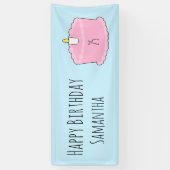 Roze verjaardagstaart spandoek (Verticaal)