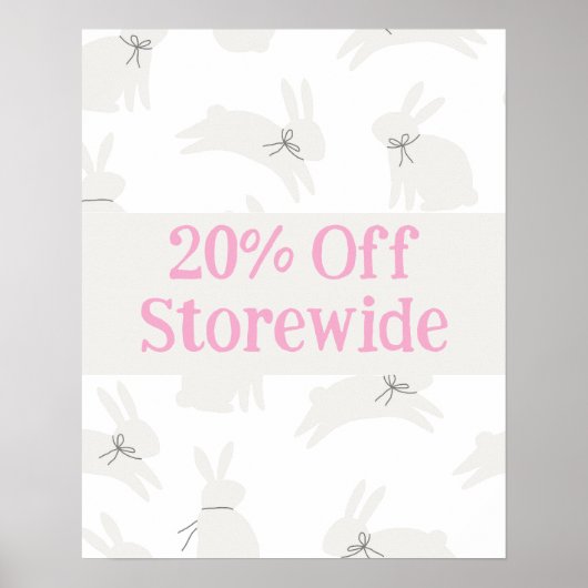 Roze Verkoopteken, 20% Off Sale Poster, Paasverkoo Poster (Voorkant)