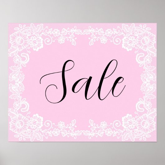 Roze Verkoopteken, Boutique Verkoopteken, Detailha Poster (Voorkant)
