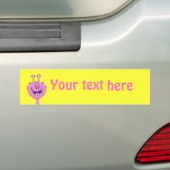 Roze verkreukstofmonster met baard bumpersticker (Op auto)