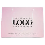 Roze Verloop Aangepast Bedrijf toevoegen Bedrijfs Groot Cadeauzakje (Voorkant)
