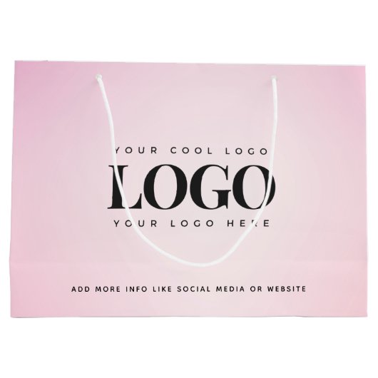 Roze Verloop Aangepast Bedrijf toevoegen Bedrijfs  Groot Cadeauzakje (Achterkant)