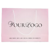 Roze verloop Aangepaste lange bedrijfslogo Groot Cadeauzakje (Achterkant)