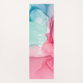 Roze verloop Aangepaste naam Yoga Mat (Voorkant)