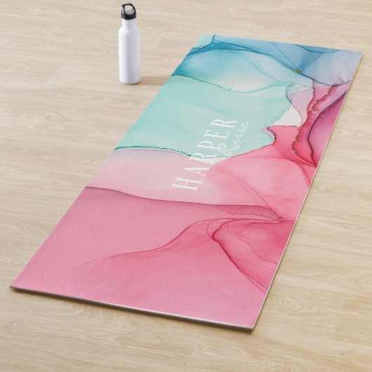 Roze verloop Aangepaste naam Yoga Mat (In situ)