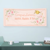 Roze verloop Custom naam afstudeerbanner Spandoek (Beurs)