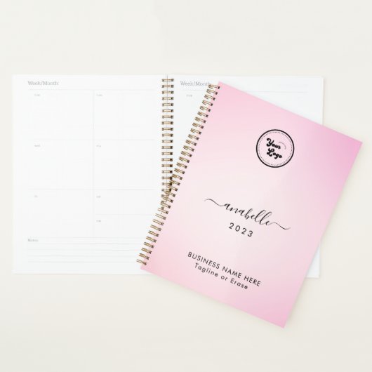 Roze verloop Naam Jaar Aangepaste zakelijke Logo t Planner (Display)