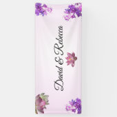 Roze Verlopen Bloem Bruilofts Banner (Verticaal)
