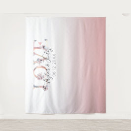 Roze Verloping Selfie Liefde Achtergrond Trouwdag Wandkleed