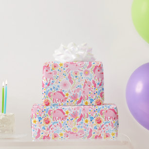Roze verpakkingspapier voor Unicorn Cadeaupapier