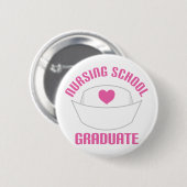 Roze verpleegschool Afstuderen Gift Ronde Button 5,7 Cm (Voorkant /achterkant)