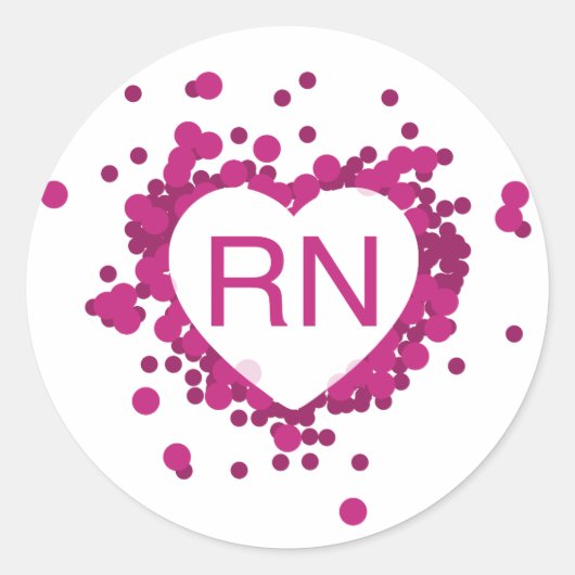 Roze Verpleegster RN Hart Sticker (Voorkant)