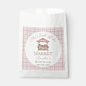 Roze vers van de markt landelijke Bruidsdouche Bedankzakje (Voorkant)