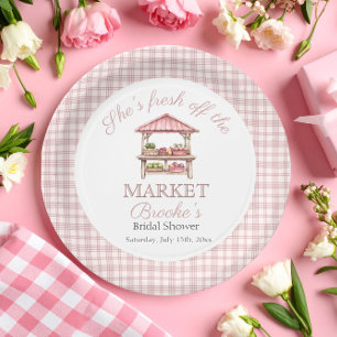 Roze vers van de markt landelijke Bruidsdouche Papieren Bordje