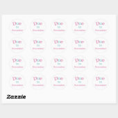 Roze Verschuldigd in November Ronde Sticker (Vel)