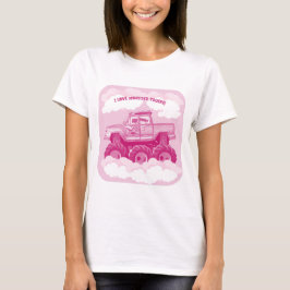 Roze versie I Love Monster Trucks Afbeelding T-shirt